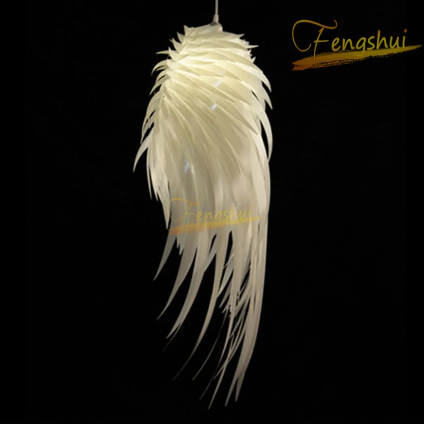 

Modern PVC Feather Pendant Light Lighting LED Pendant Lamp Fixtures White Art Girl Princess Room Hotel Bedroom Deco Hanging Lamp