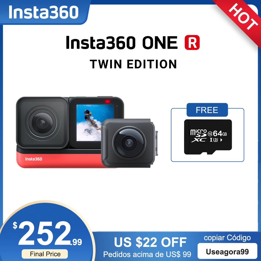 100% Original Insta360 ONER 4K Edition & Twin Edition Action Video Camera 5.7K with 360/4K wide angle waterproof for Sport  Cam