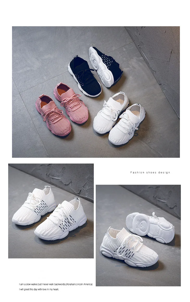 Children Casual Sneakers Spring Autumn Air Mesh Lace-up Sport Shoes Kids Sneakers Breathable Boys Girls Shoes