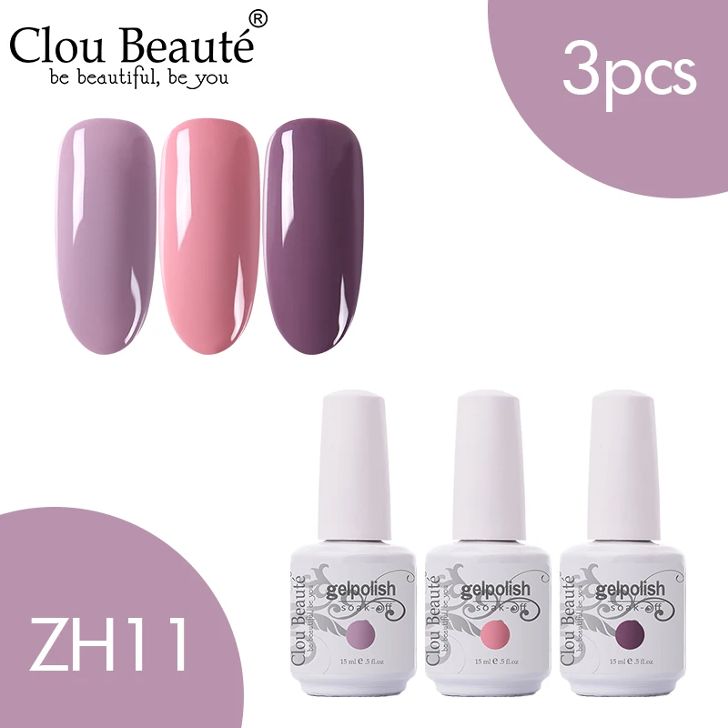 Clou Beaute 3 шт. 15 мл Гель-лак набор УФ светодиодный лак для ногтей для маникюра УФ-гель для ногтей Топ УФ светодиодный гель для ногтей Гибридный гель для ногтей