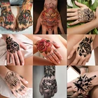 10 шт.лот временные наклейки-тату на руку тотемный Тигр ручная Роза цветок поддельные флэш-татуировки рука тело искусство девушка женщины мужчины