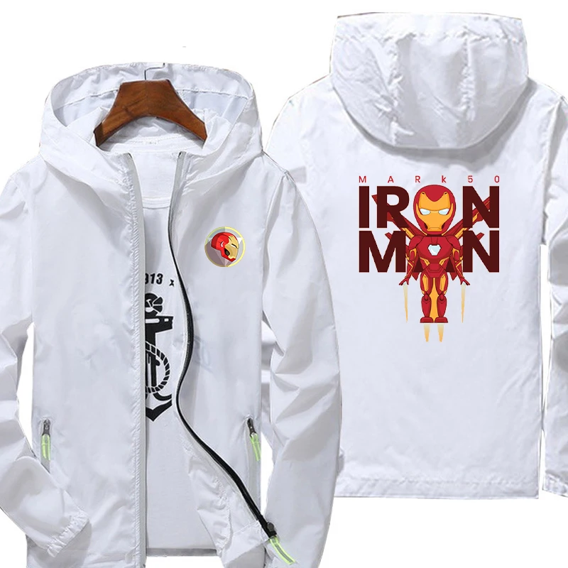 Куртка на молнии с капюшоном и защитой от солнца демисезонная | Мужская одежда