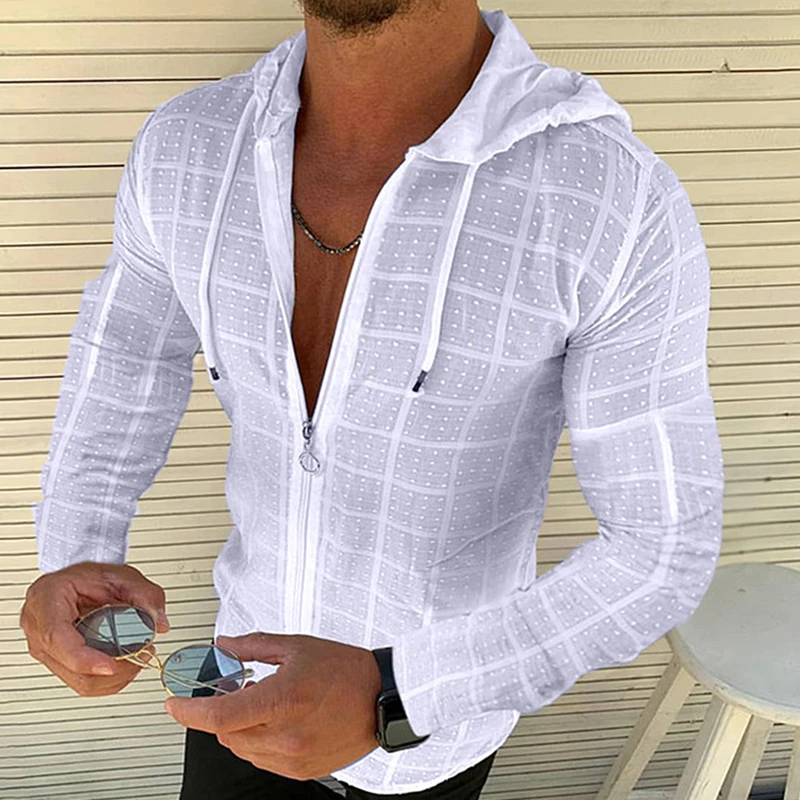 Модная толстовка с длинными рукавами на молнии Мужская одежда осенняя