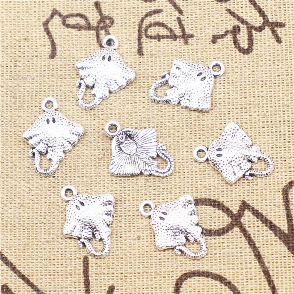 

Designer Charms DIY 20pcs 15x20mm Antique Silver Color Devil Fish Charms