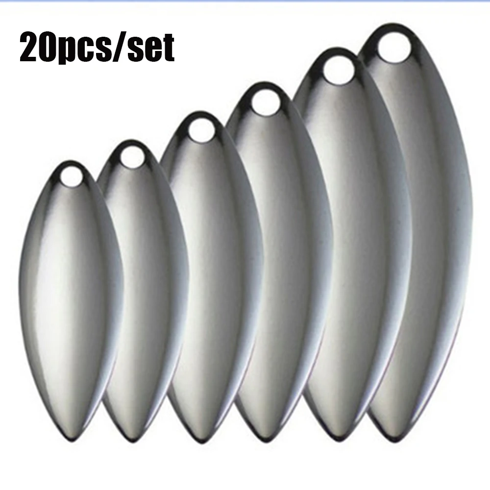 

20pcs Spinner Tackle Rotate Smooth Nickel Vibration Metal Water drops Sequin Willow Fishing Attractor Spinner Blades VIB Lure