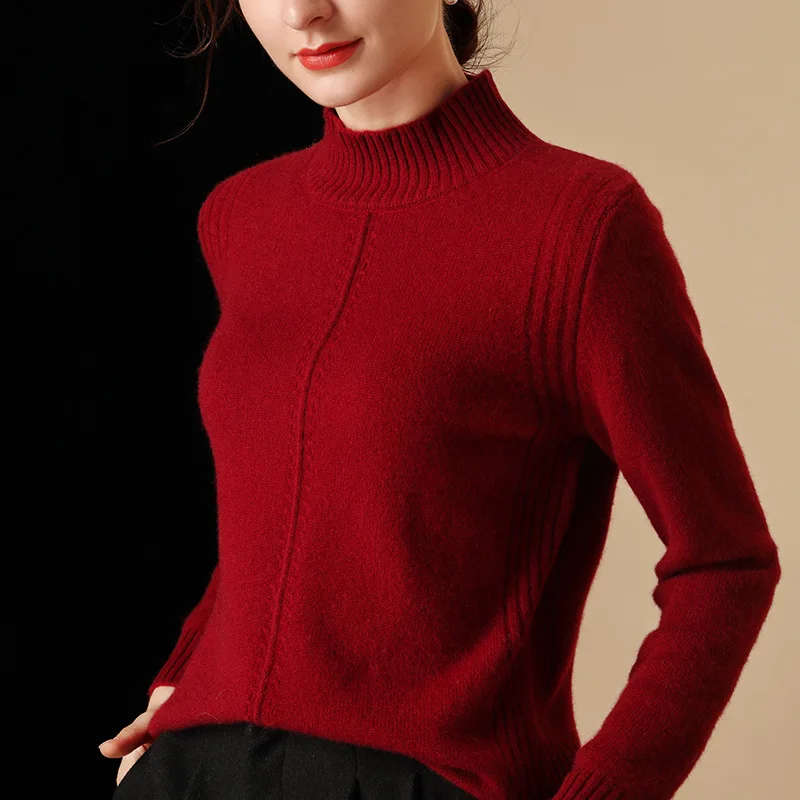 

women's turtleneck cashmere sweaters pullover long sleeve plus size slim Female rose knitwear 2020 Autumn Winter free shipping