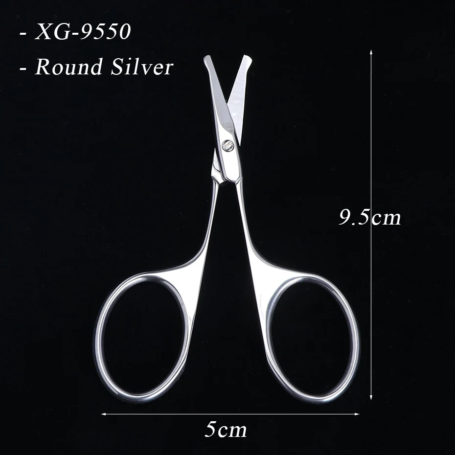 XG-9550 Round Silver 1 шт. Хамелеон ножницы для ногтей из Нержавеющей Стали Изогнутый кран кутикулы резак для бровей ножницы-триммер кусачки инструмент для макияжа BE1519 - Цвет: XG-9550 Round Silver