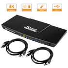 HDMI KVM-переключатель 4x1 KVM-переключатель HDMI Sup-порт 3840*21604K * 2K дополнительный порт USB с 2 шт. 5 ФТ KVM-кабелями