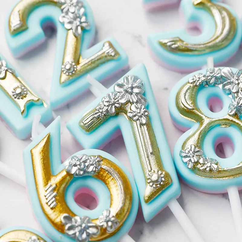 Выпечка мультяшный Цвет Цветок цифры Декор свечи на свадьбу дети с днем рождения