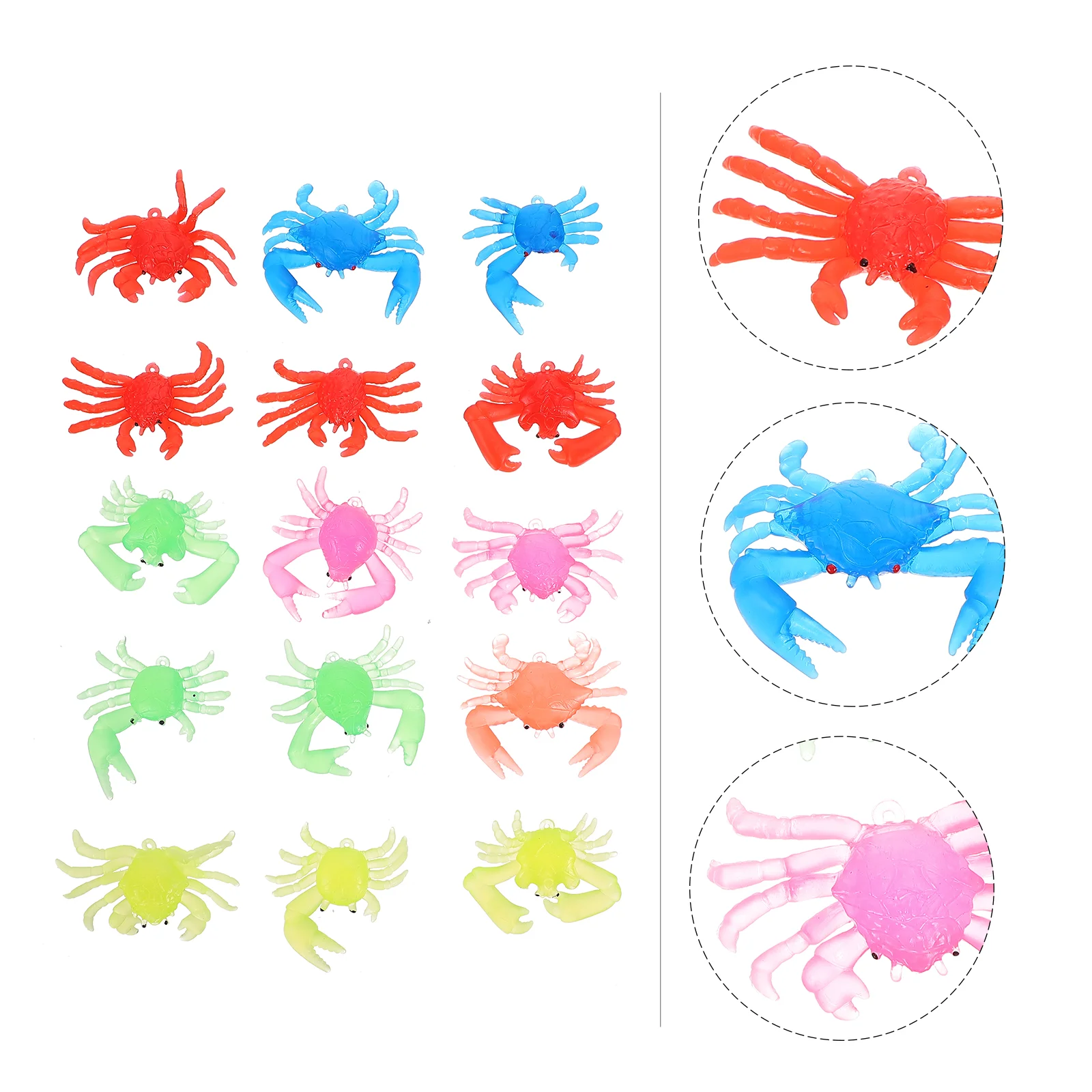 

20pcs Simulation Sea Creature Crabs Toys Mini Marine Animal Model (Mixed Color)