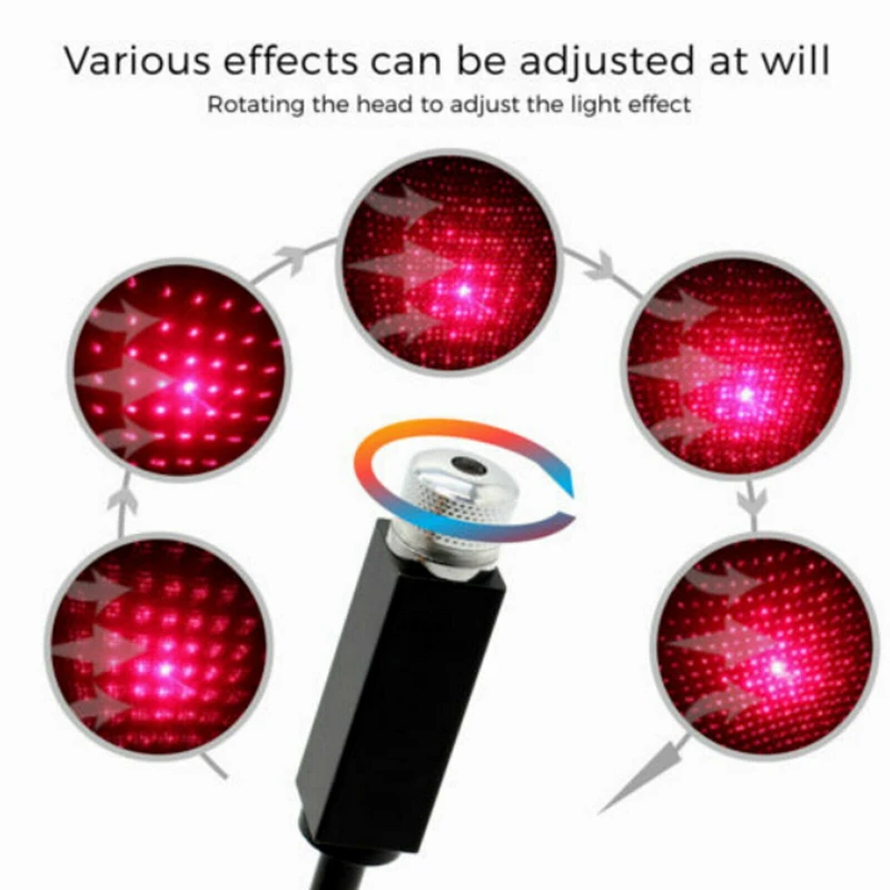 Зарядных порта USB для автомобиля атмосфер светодиодный проектор лампа со