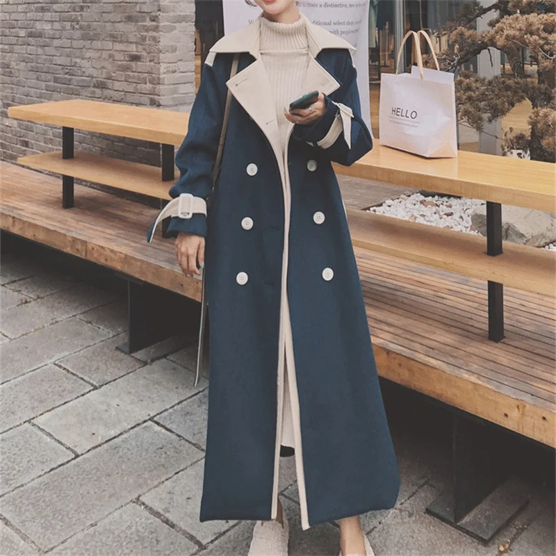 

Женское шерстяное пальто средней длины, повседневное нежное подходящее ко всему пальто в Корейском стиле, Осень-зима 2021