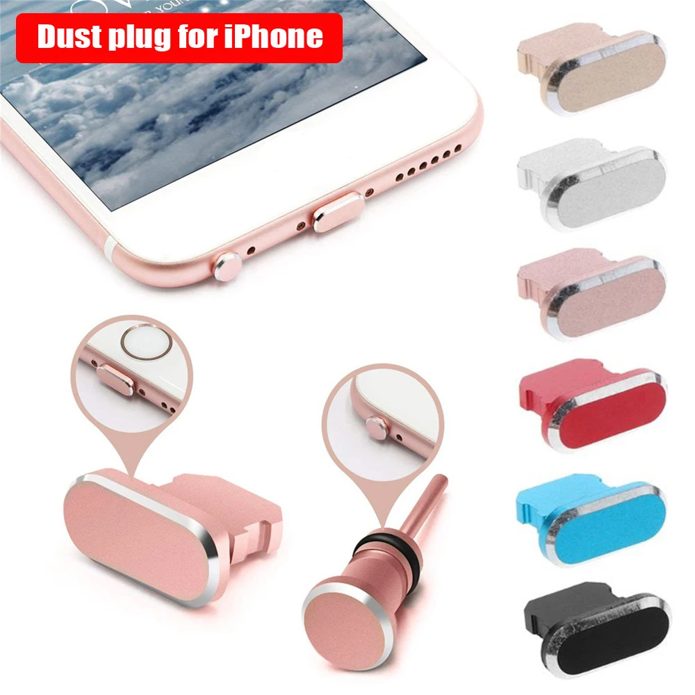 Anti Dust Plug Cap Cover For Charger Dock 3.5mm Headset Earphone Jack Metal Dust-proof Iphone 12 11 X XR Max Plus |