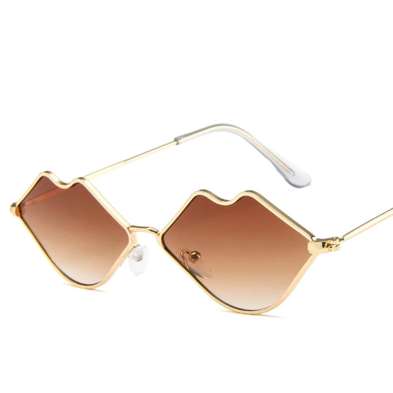 90S хиппи небольшие губы Форма солнцезащитных очков Для женщин Винтаж сексуальный
