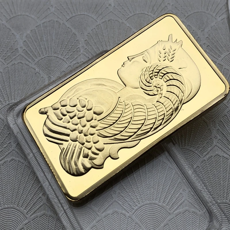 Копия швейцарской богини Золотой бар памятная монета металлическая ручная