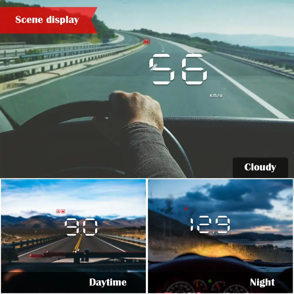 WiiYii A1000 HUD OBD2 Heads Up Display Car Overspeed Warning System Speedmeter Projector Windshield Auto Electronic Speed Vol | Автомобили