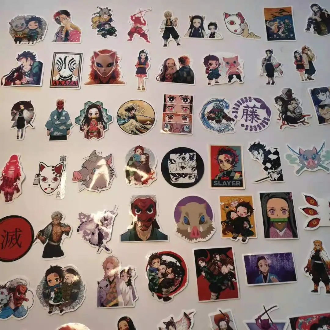 

70pcs/set Cartoon Demon Slayer Sticker Waterproof Car Sticker Luggage Skateboard Refrigerator Sticker