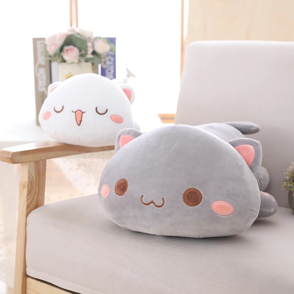 Kawaii Лежащая Кошка Животное Кукла Плюшевая мягкая подушка под спину Подушка детская игрушка подарок мягкая мультяшная Подушка подарок ребенку на Рождество новинка
