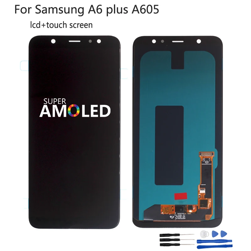 ЖК дисплей для Samsung Galaxy A6 Plus + A605 сменный экран A605FN A605G A605GN OLED|Экраны мобильных