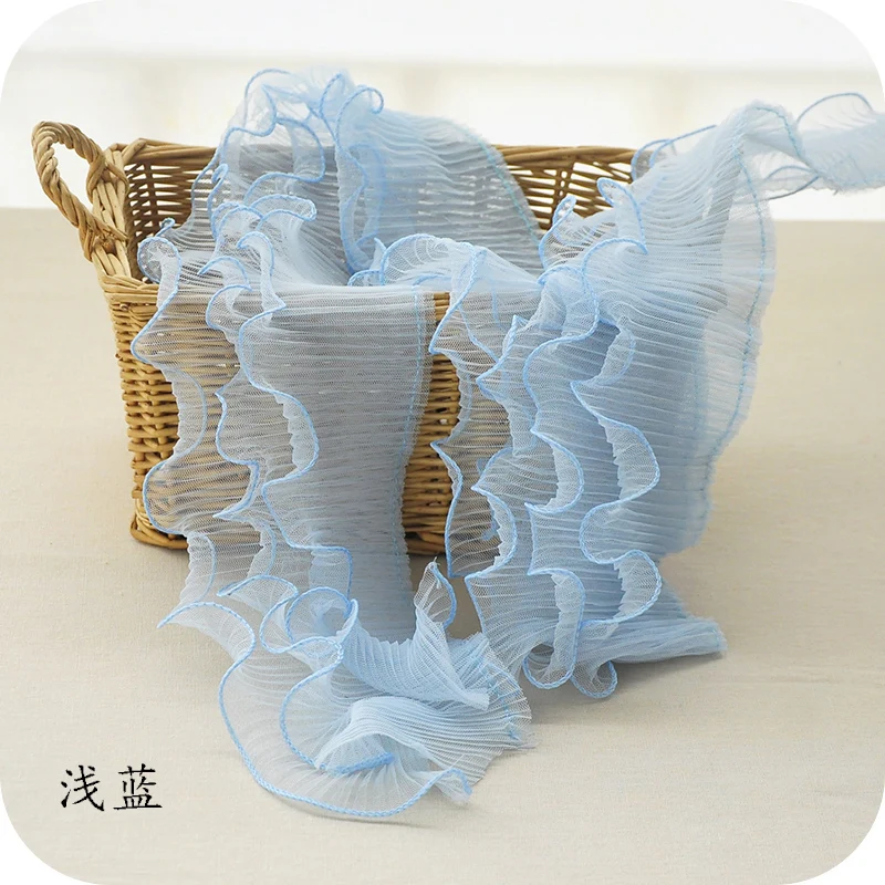 2 м/лот 3 многоярусные плиссированные шифоновые сетчатые кружева с оборками