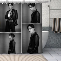 actor yibo shower curtains waterproof fabric cloth bathroom decoration supply washable bath room curtain douche with 12 hooks
