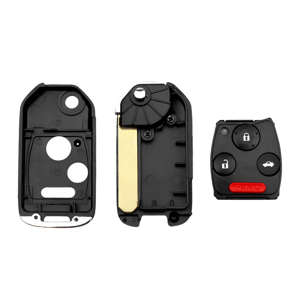 Modified Remote Car Key Shell Case for Honda Accord Civic 2006-2011 CRV 2018 Pilot Fit with Rubber Pad - KEYYOU image 3