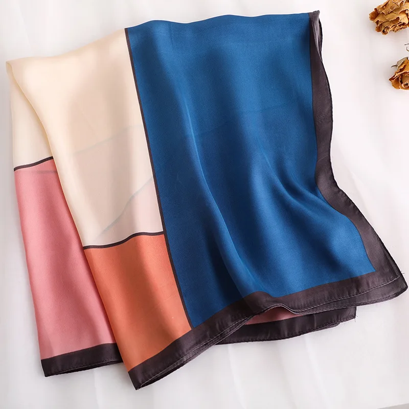 2020 New women's silk scarf fashion Color Block printed bandana lady square scarves soft bags SCARF shawl |