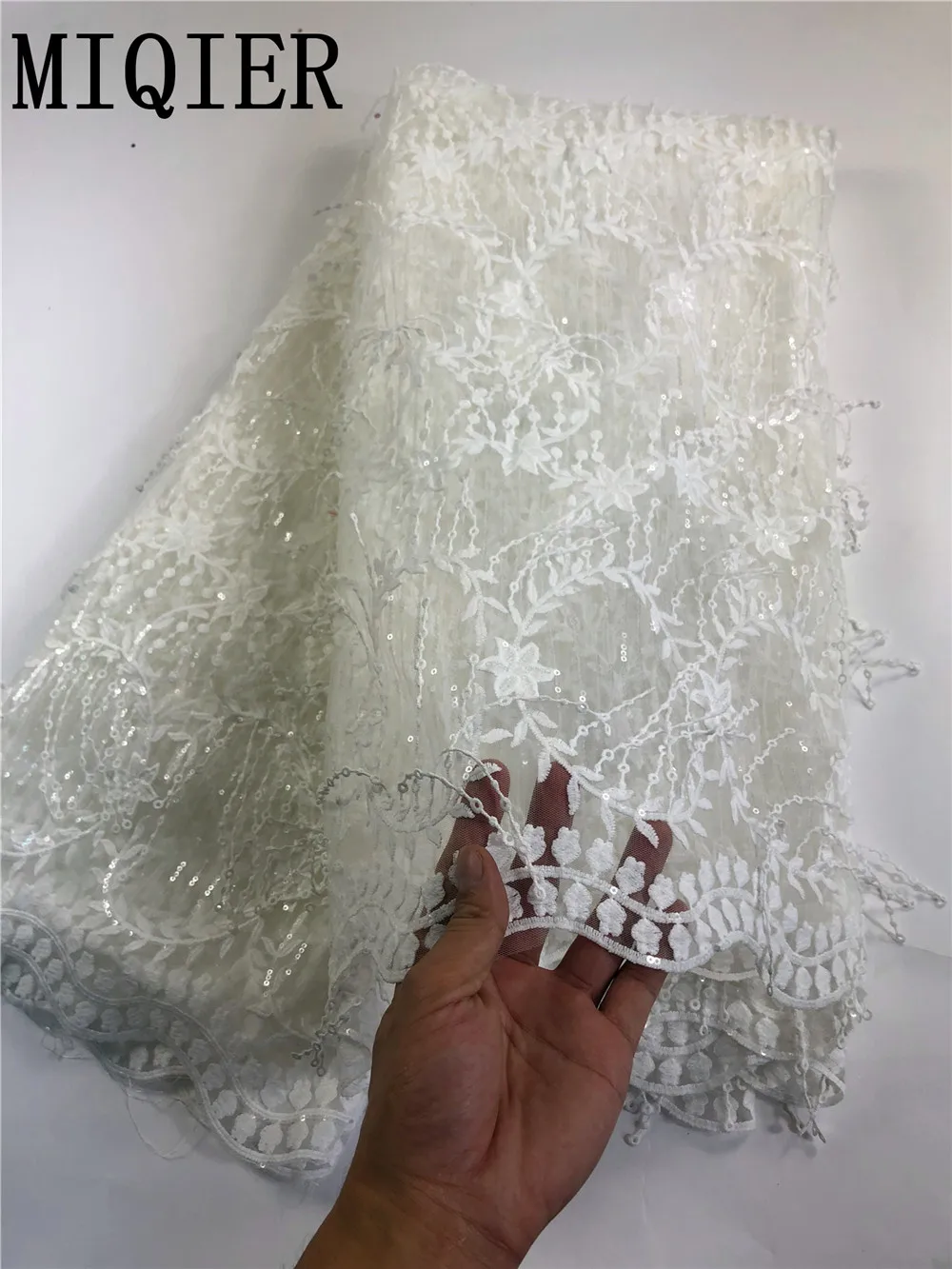 MIQIER Высокое качество Африканский нигерийский тюль кружева хлопок ткань