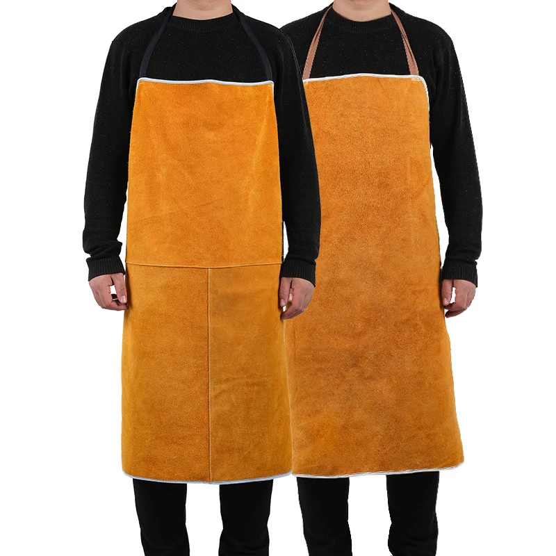 

Профессиональный сварочный фартук из воловьей кожи, Защитная ткань для сварщика, плотника, кузнеца, садовой одежды, рабочих фартуков