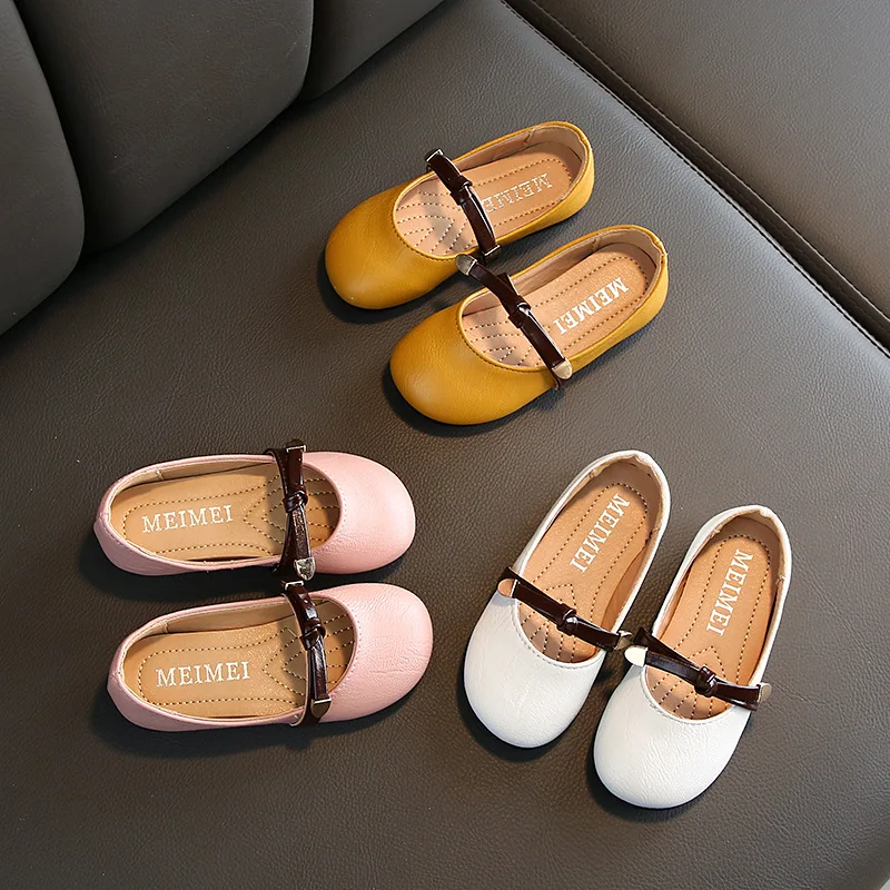 Новинка 2021 кожаные туфли для девочек детские легкие с открытым носком модные