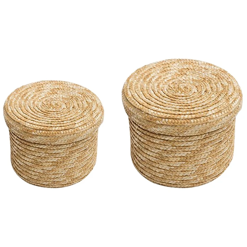 2 шт./компл. творческий декоративные корзины Пшеница соломенная плетеная корзина