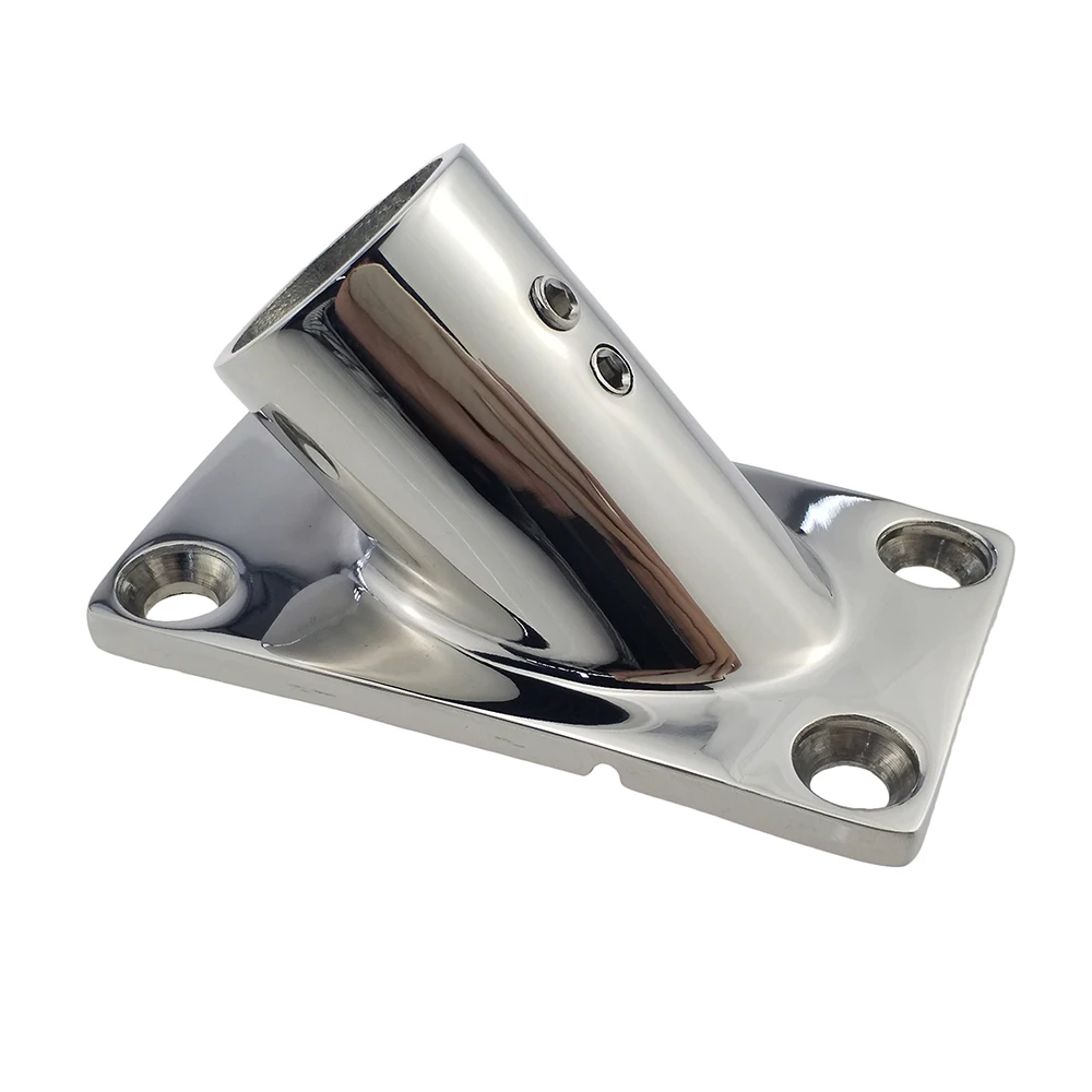 

Boat Hand Rail Fitting-45 Degree 7/8 inch Rectangular Base-Marine 316 Stainless Steel usd by boats/awning