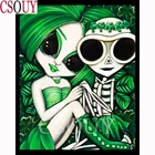 5D алмазная живопись сделай сам, вышивка крестиком, красота, Мультяшные девушки, полноразмерная круглая Алмазная вышивка, домашний декор, Набор для вышивки мозаикой