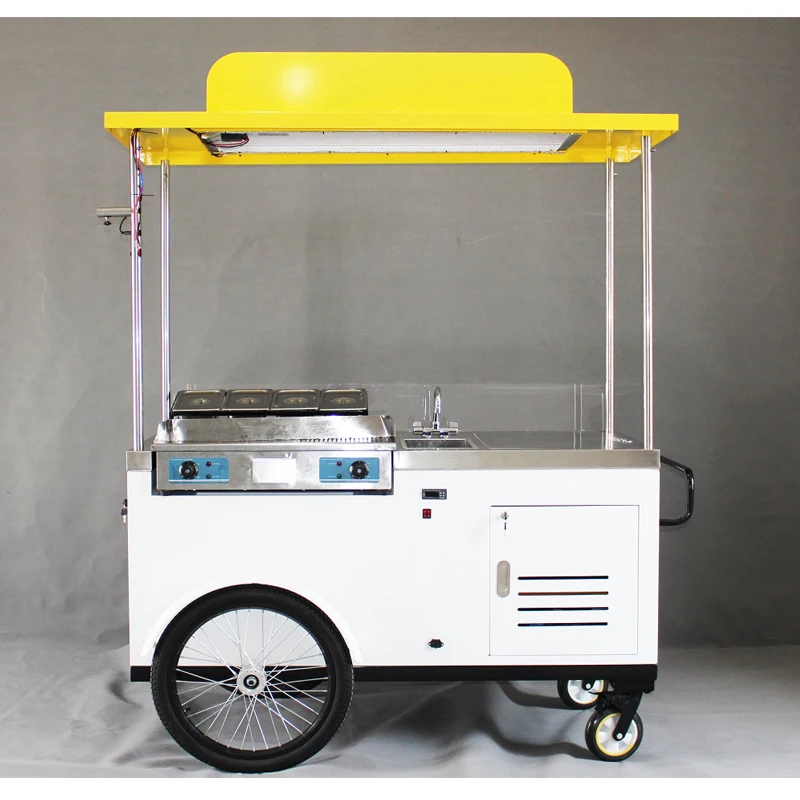 Новый дизайн оригинальная Мобильная корзина для хот догов с плоским грилем