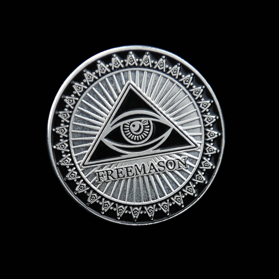 Chapado en plata masónico Freemason conmemorativo монета Token coleccionable fatio G03 Прямая поставка