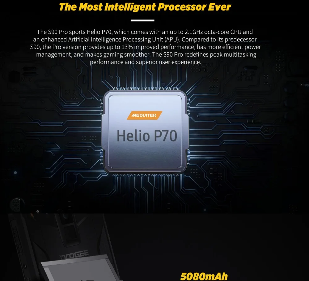 DOOGEE S90 pro 6GB 128GB мобильный телефон IP69K водонепроницаемый PTT SOS 5050mAh 6,18 ''MT6771 Восьмиядерный 16MP NFC 4G смартфон