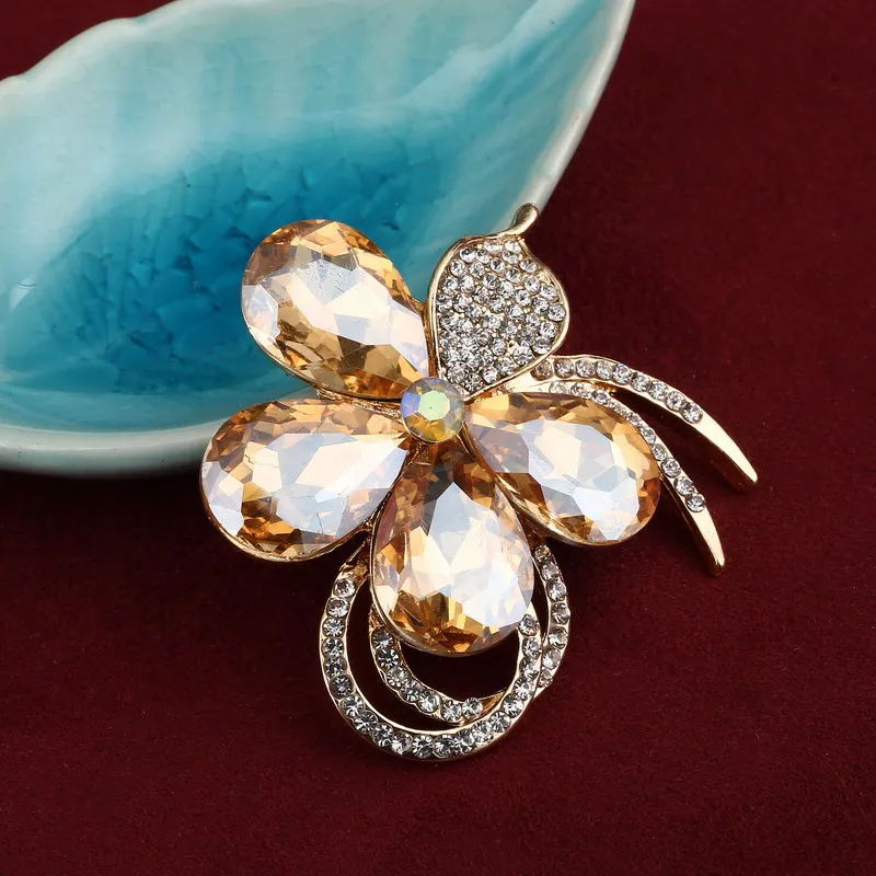 ZOSHI брендовая Роскошная бижутерия большие Кристальные цветы Женская Бутоньерка