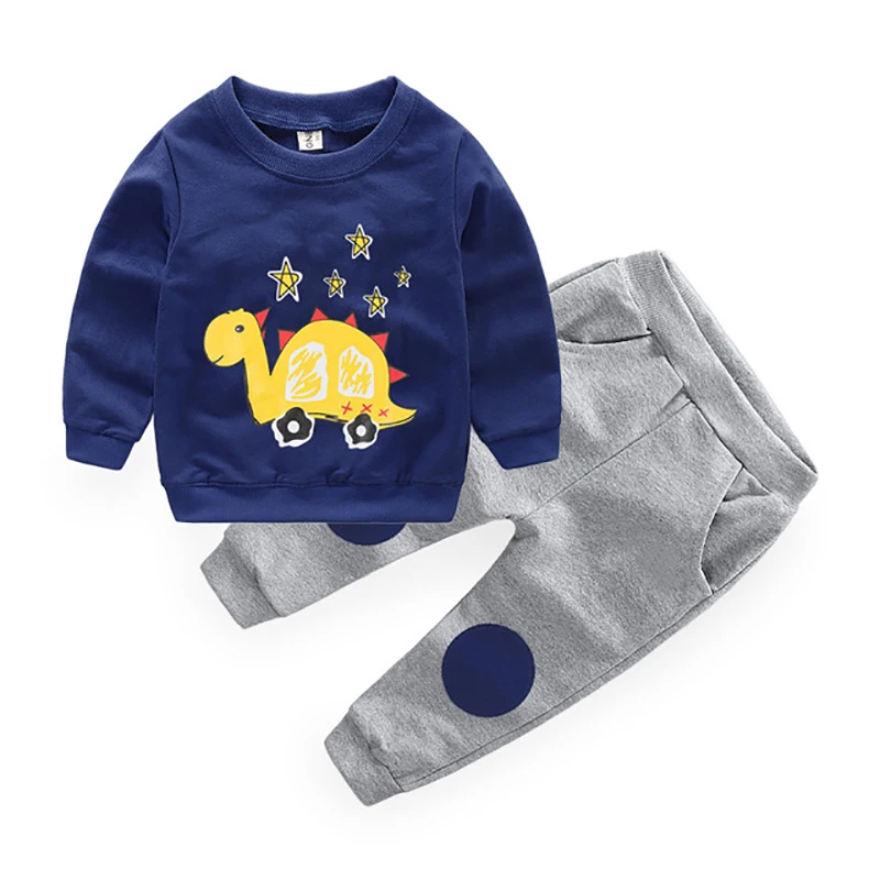 

ZWF1258 Fashion Autumn Kids Cotton Clothes Baby Boy Letter T-shirt Pants 2Pcs/sets Outfit Children Toddler Casual suit set