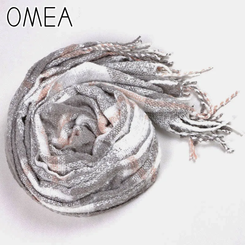 Зимний шарф клетчатый одеяло пончо кашемировый роскошная накидка из пашмины