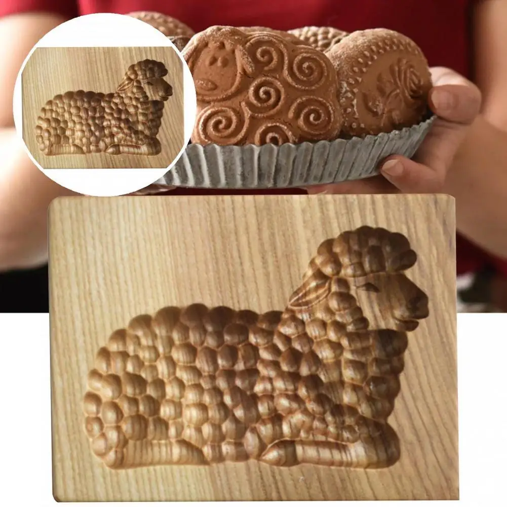 

Easy to Demold Wood Practical Animal Shape Biscuit Mold for Kitchen