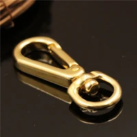 2pcs solid brass snap hooks swivel eye trigger clips metal buckles leather crafat luggage bag keychain dog collar lobster clasps