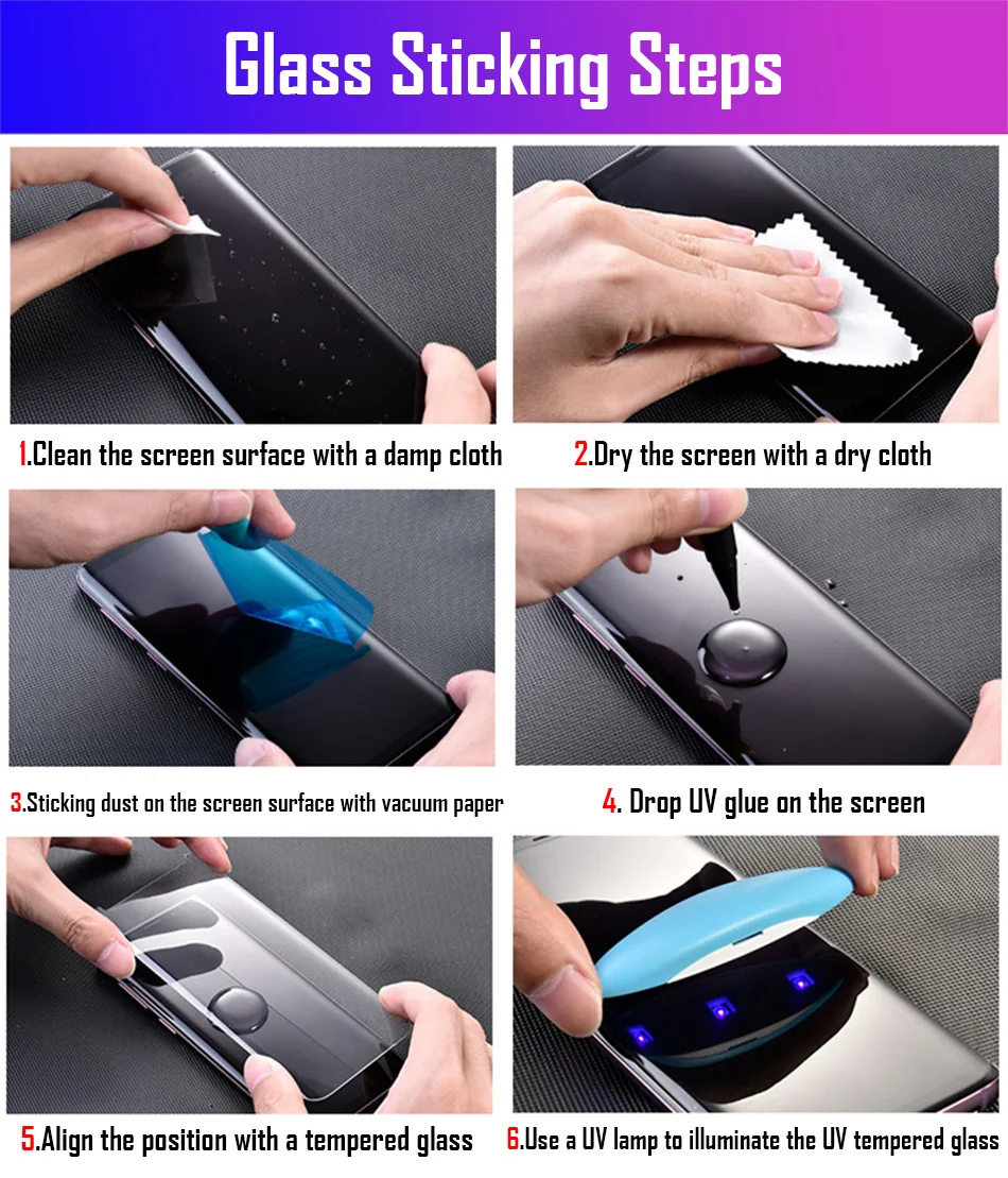 Ультрафиолет с полным клеем закаленное стекло для samsung Note 10 S10 S8 S9 Plus Note 8 9 Nano жидкая Защитная пленка для samsung S8 S7 Edge