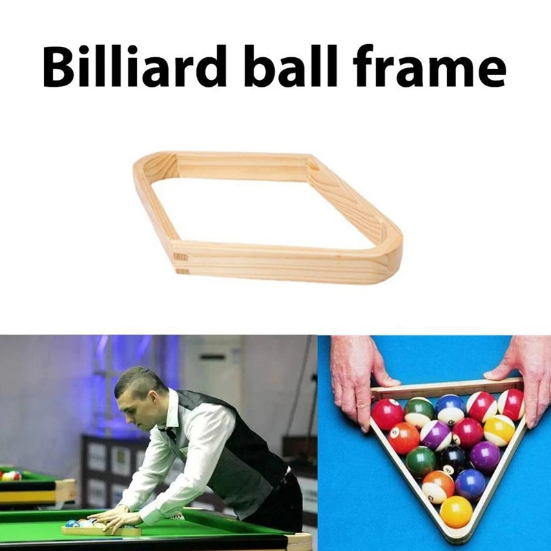 

Wooden Pool Billiards Ball Rack Swing Ball Holder 9-Ball Diamond Rack Billiard Accessories