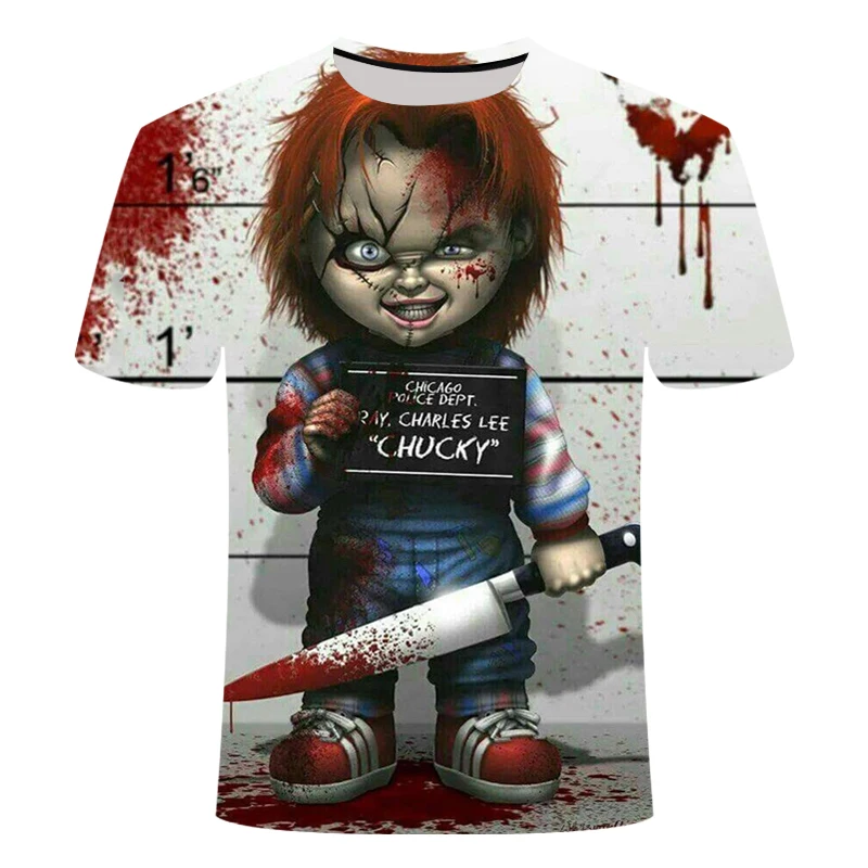

2020 new 3D printed T-shirt men's wild face casual O-neck male T-shirt clown short sleeve shirt men's T-shirt horror movie clown