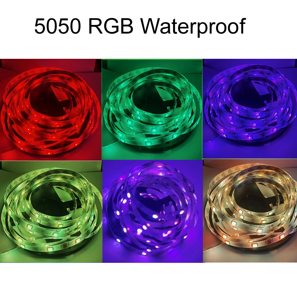 5 м 10 15 20 светодиодный RGB водонепроницаемый 5050 гибкий светильник ИК-пульт