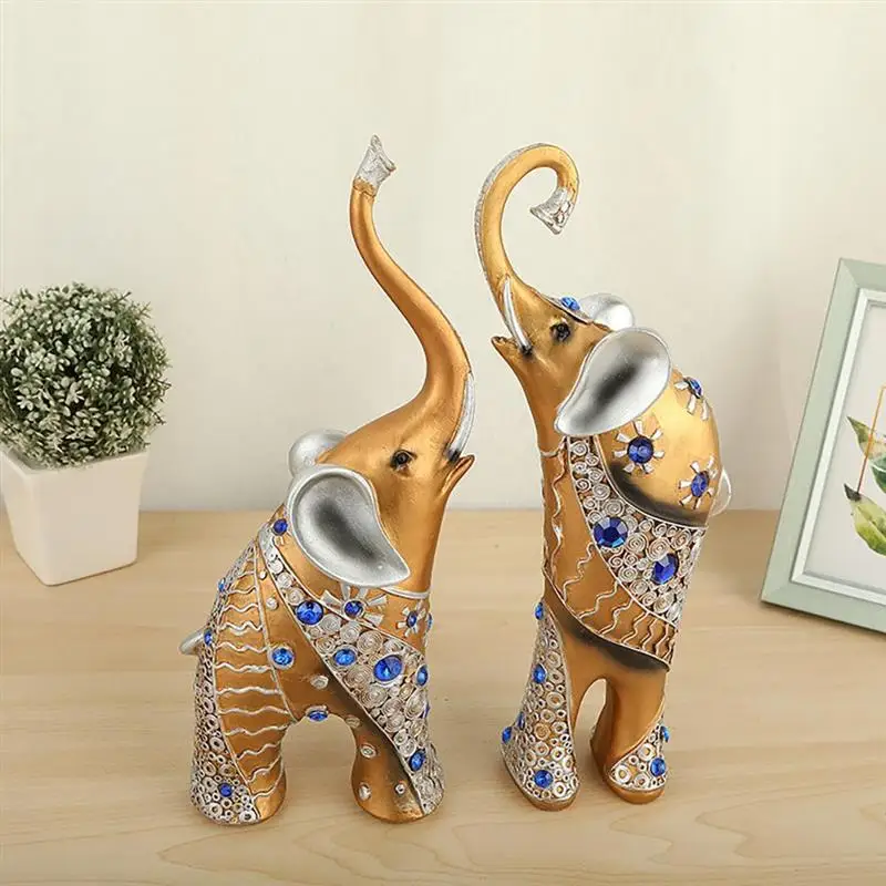 Современные художественные статуи слона фэн шуй на удачу коллекционные фигурки