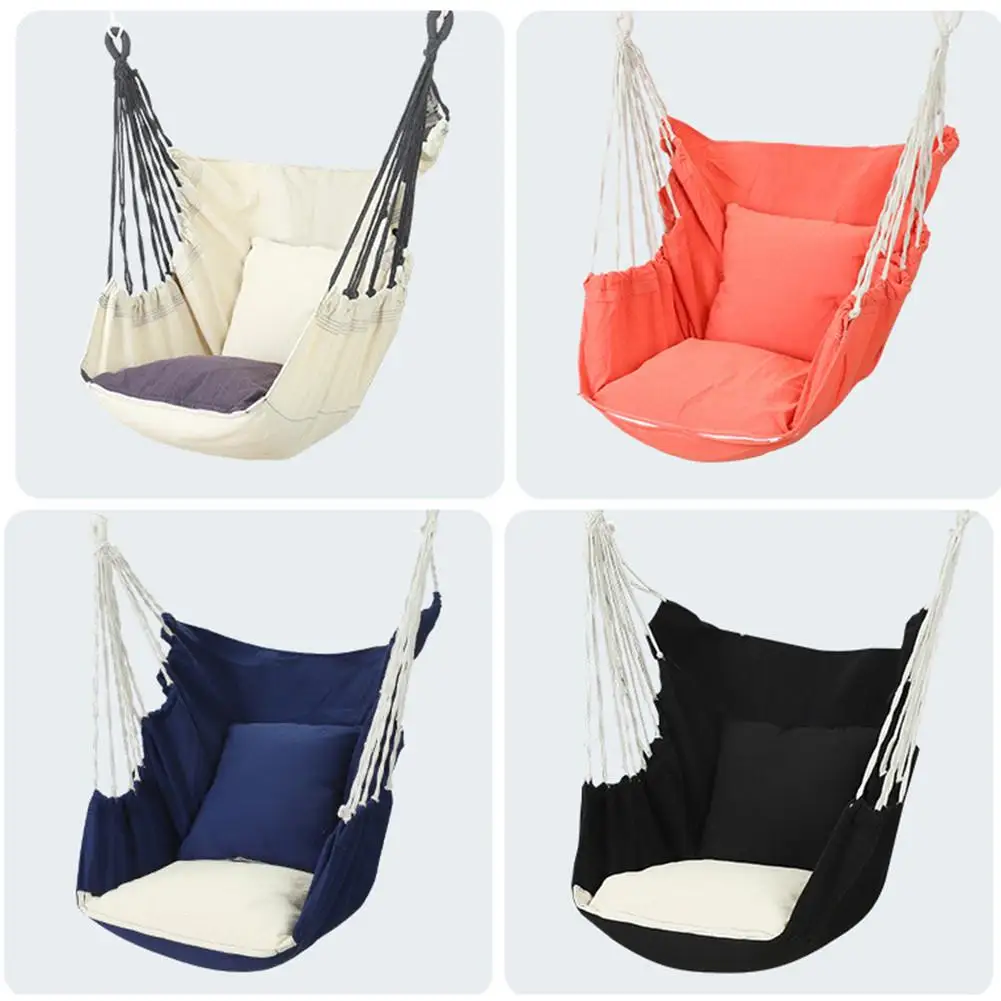 値段 屋外ガーデンハンモック吊椅子 2020 スイングシートクッション枕屋内屋外のホームガーデンチェア