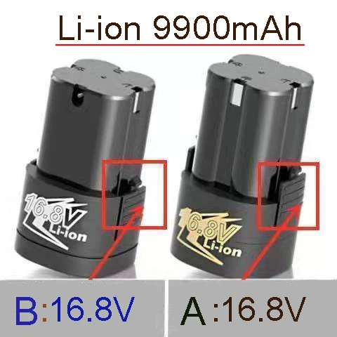 Фото 100% .Original.16.8V.9900mAh.herramientas.electricas.de bateria.taladro перезаряжаемый para.de stornillador inalambrico, taladro. №3