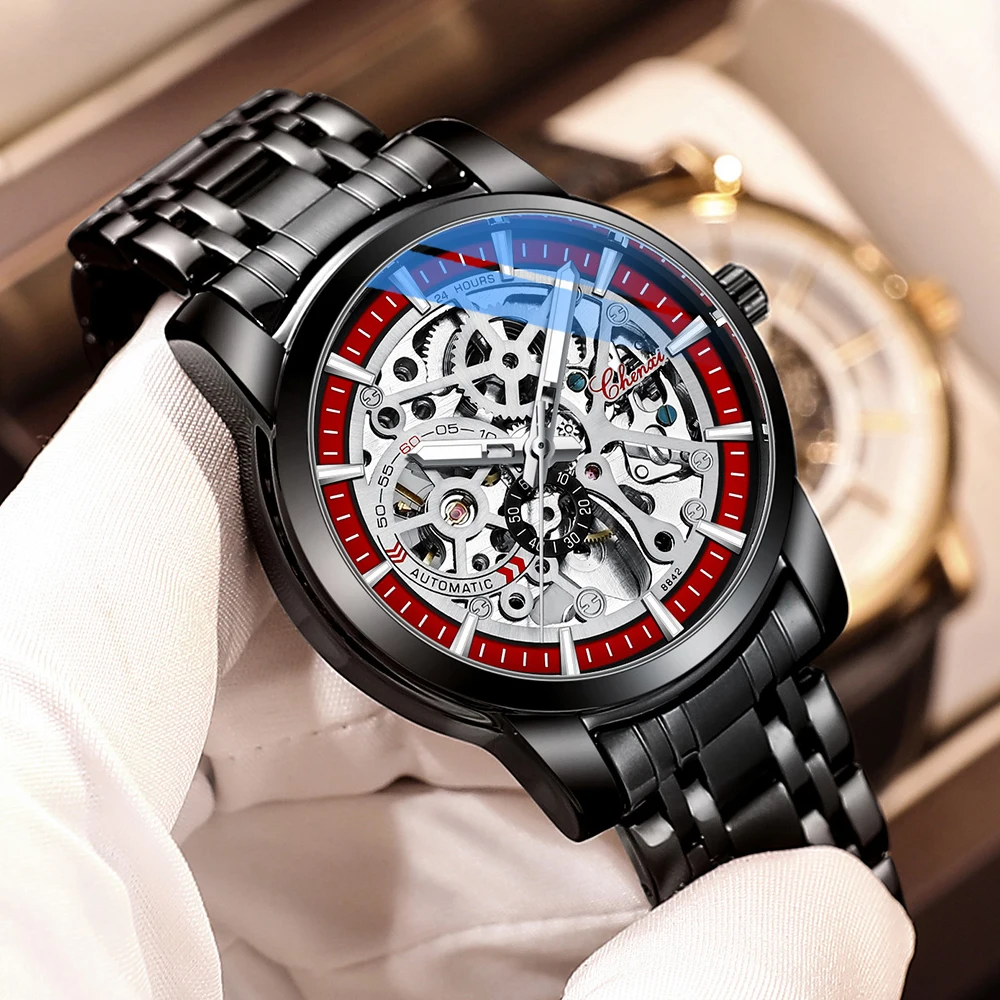 CHENXI Новые Мужские автоматические механические часы Tourbillon роскошные бизнес из
