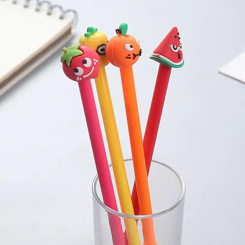 Гелевые ручки с мультяшными фруктами камерой и силиконовым корпусом новинка